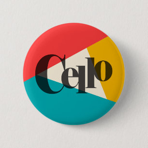 Cello Tri-Färg - Turquise Coral Guld Knapp