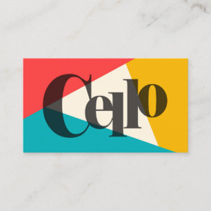 Cello Tri-Färg - Turquise Coral Guld Visitkort