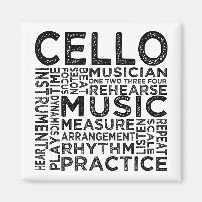 Cello Typography Magnet (Framsidan)