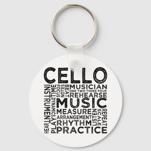 Cello Typography Nyckelring (Framsida)