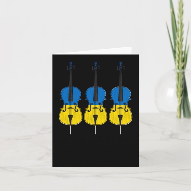 Cello Ukrainukrainsk Flagga Cellist String Musicia Kort (Framsida)