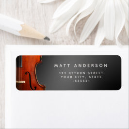 Cello Violin Professionell Musician Simple Returadress Etikett