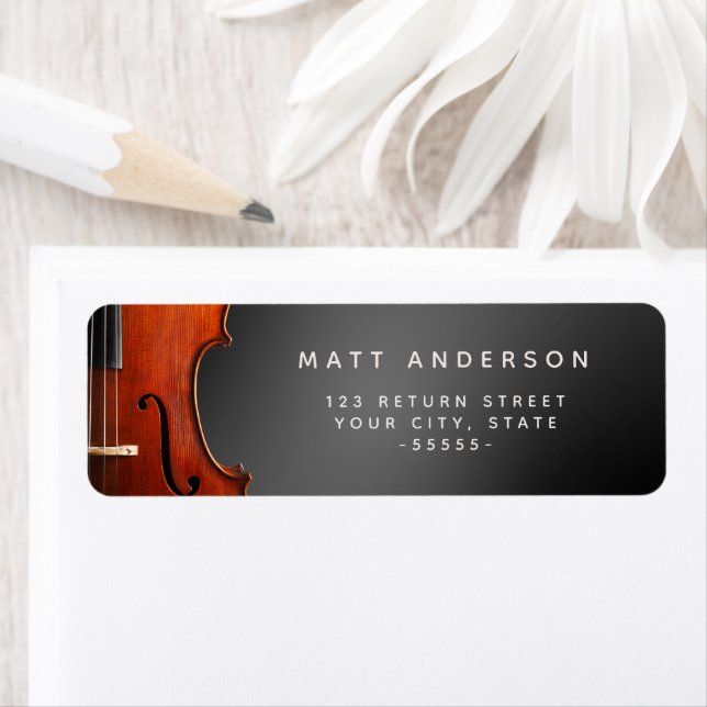 Cello Violin Professionell Musician Simple Returadress Etikett (Insitu)
