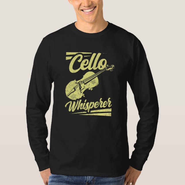 Cello Whisperer Instrument Cellist Player Musician T Shirt (Framsida)