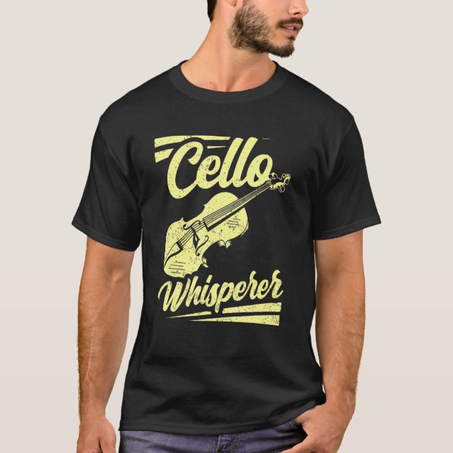 Cello Whisperer Instrument Cellist Player Musician T Shirt (Framsida)