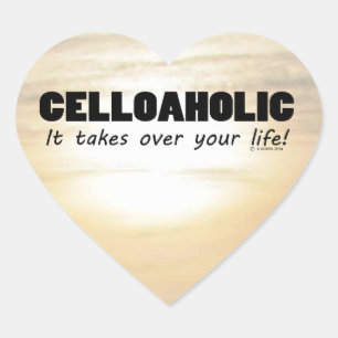 CelloaholLife Heart-märke Hjärtformat Klistermärke