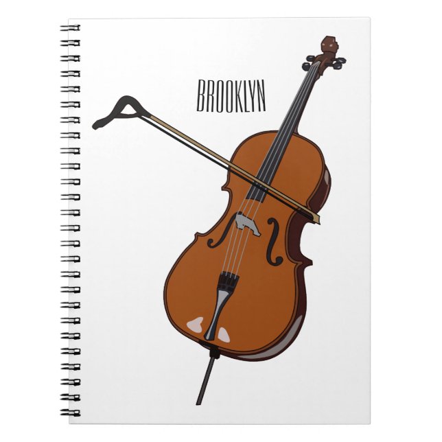 Cellos tecknad illustration anteckningsbok (Framsidan)
