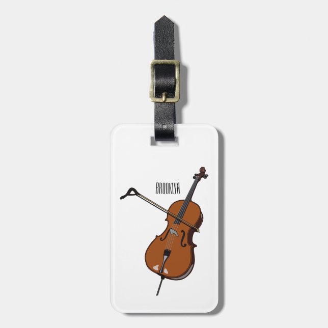 Cellos tecknad illustration bagagebricka (Vertikal Framsida)