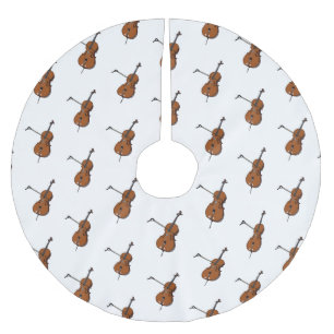 Cellos tecknad illustration julgransmatta borstad polyester