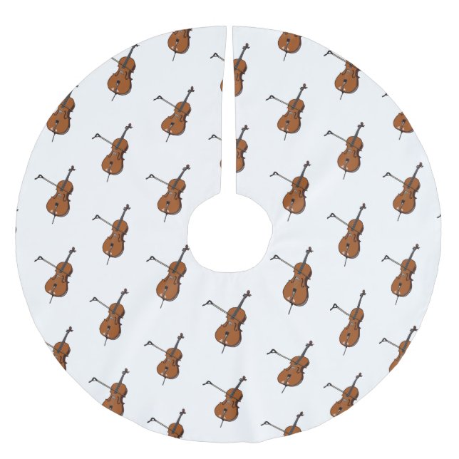 Cellos tecknad illustration julgransmatta borstad polyester (Framsidan)