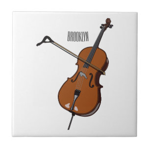 Cellos tecknad illustration kakelplatta