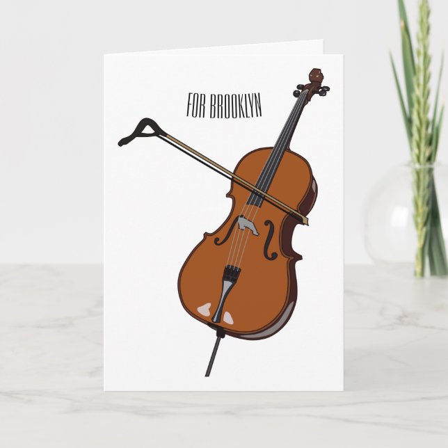 Cellos tecknad illustration kort (Framsida)