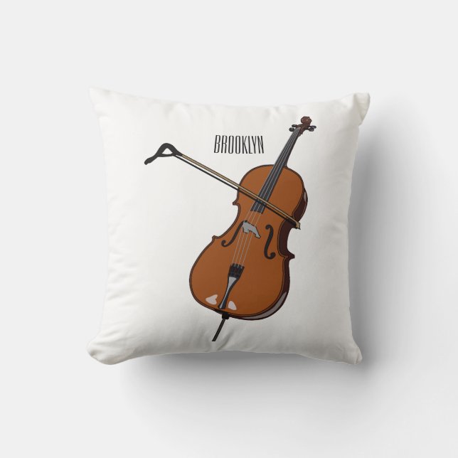 Cellos tecknad illustration kudde (Framsida)