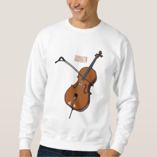 Cellos tecknad illustration lång ärmad tröja