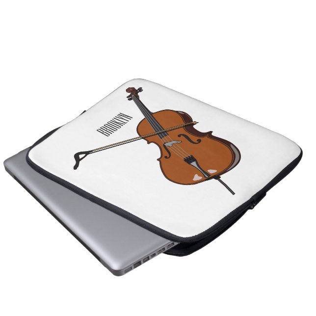 Cellos tecknad illustration laptop fodral (Framre botten)