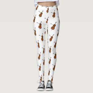 Cellos tecknad illustration leggings