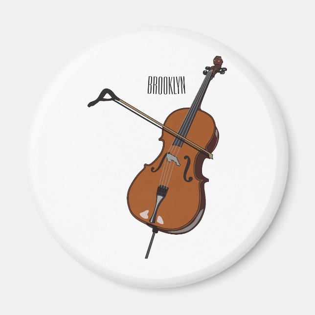 Cellos tecknad illustration magnet (Framsidan)