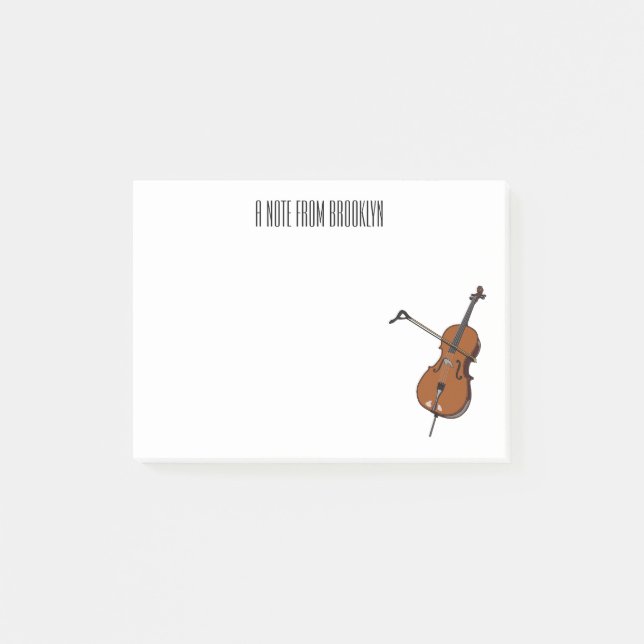 Cellos tecknad illustration post-it block (Framsida)