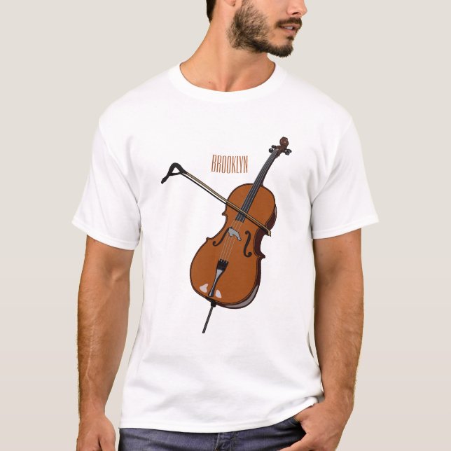 Cellos tecknad illustration t shirt (Framsida)