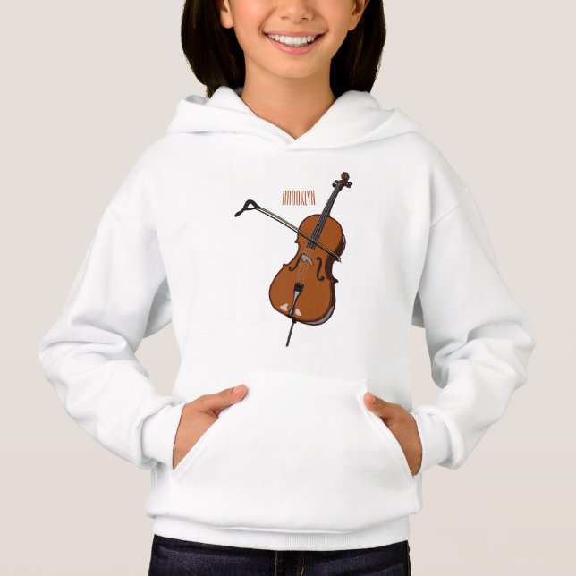 Cellos tecknad illustration t shirt (Framsida)