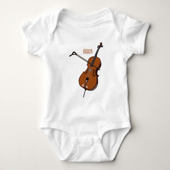 Cellos tecknad illustration t shirt (Framsida)