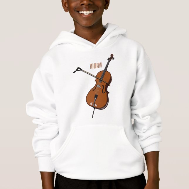 Cellos tecknad illustration t shirt (Framsida)
