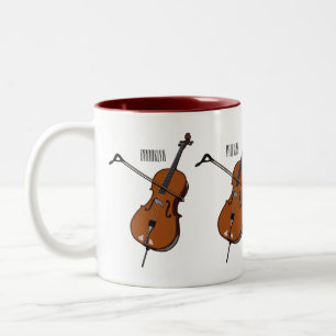 Cellos tecknad illustration Två-Tonad mugg