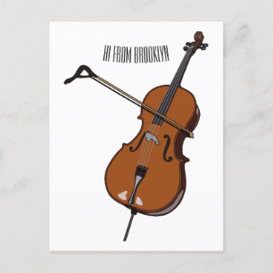 Cellos tecknad illustration vykort