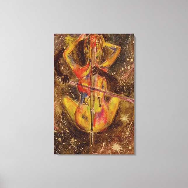Cellosonat Canvastryck Abstrakt Målning (Framsida)