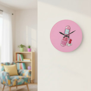 Cellphone Round Clock Stor Klocka