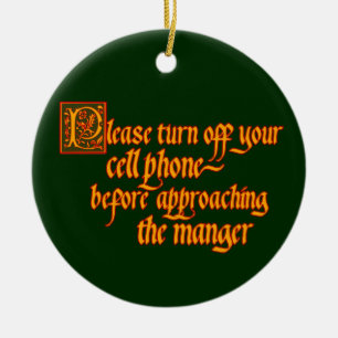 Celltelefon av julprydnad julgransprydnad keramik