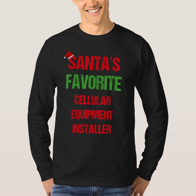 Cellular Equipment Installer Funny Pajama Christma T Shirt (Framsida)