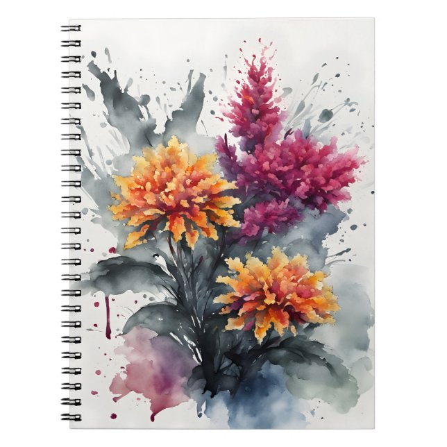 Celosia - Akvarellblommor Anteckningsbok (Framsidan)
