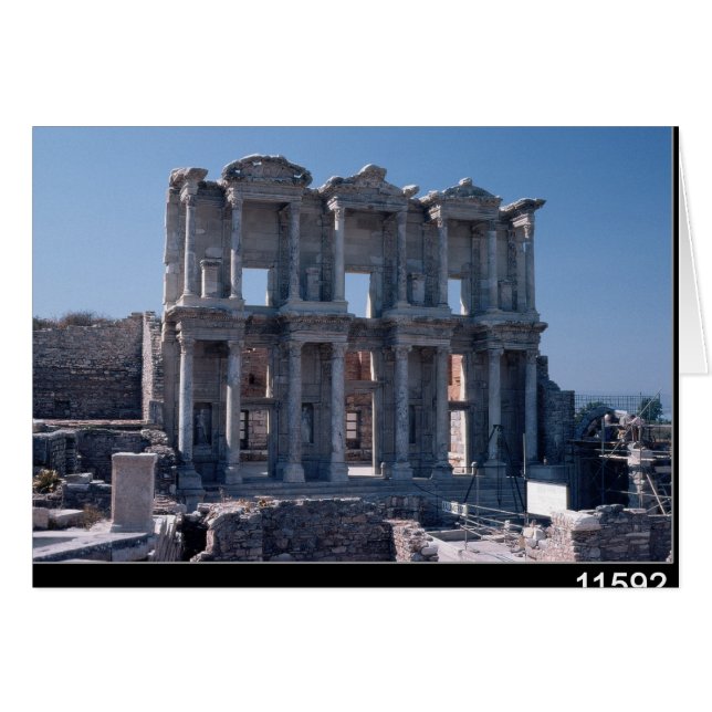 Celsus Bibliotek, byggt i AD 135 Hälsningskort (Framsidan Horizontal)