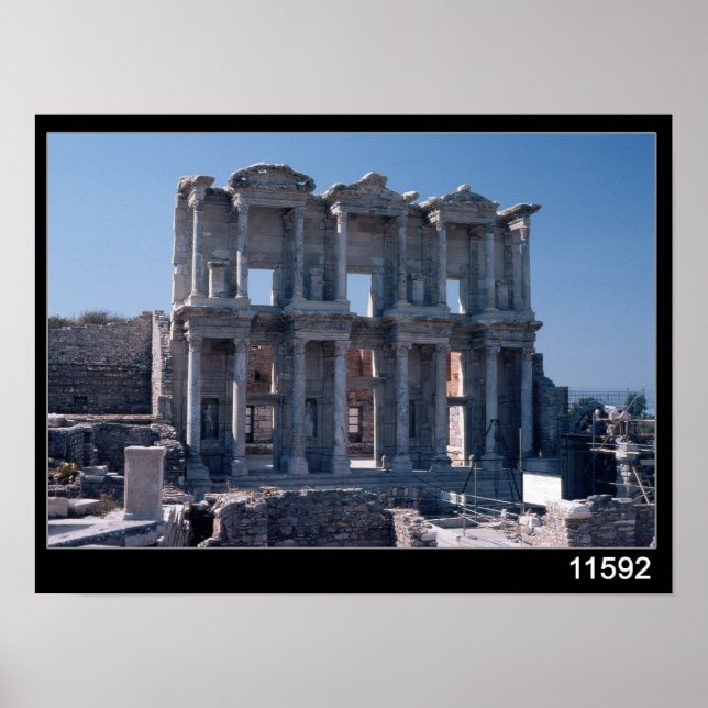 Celsus Bibliotek, byggt i AD 135 Poster (Framsidan)