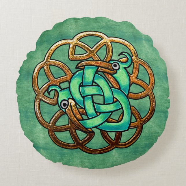 Celt och Feathers Rund Kudde (Framsidan)