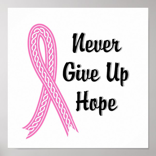 Celtic Aldrig Ge Up Hope Breast Cancer Poster (Framsidan)