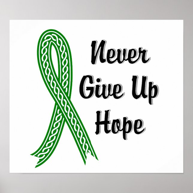 Celtic Aldrig Ge Up Hope Mental Health Poster (Framsidan)