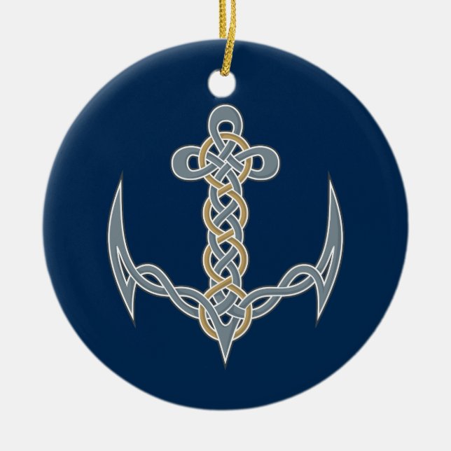 Celtic Anchor 1 Julgransprydnad Keramik (Framsidan)