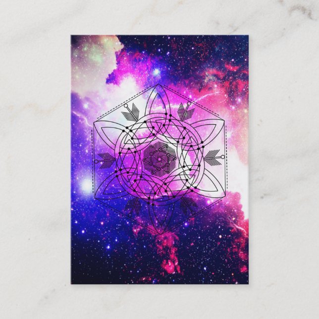 Celtic Aztec stam- galax för *~*Boho Nebula Visitkort (Framsida)