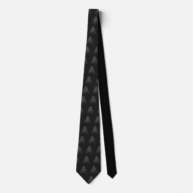 Celtic Bee Knot Neck Tie (svart bak) Slips (Framsida)