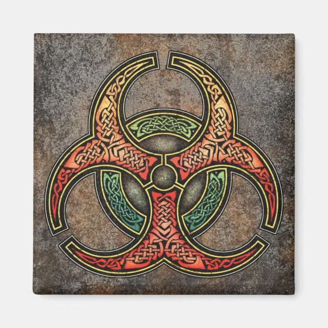 Celtic Biohazard Square Magnet (Framsidan)