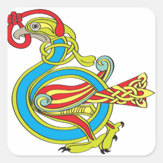 Celtic Bird Fyrkantigt Klistermärke