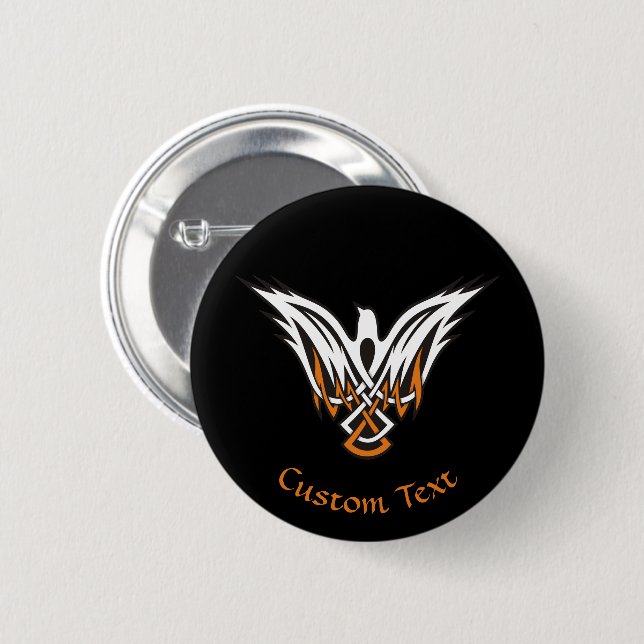 Celtic Bird Pinback Button Knapp (Framsida & baksida)