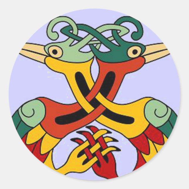 Celtic Bird Runt Klistermärke (Framsida)