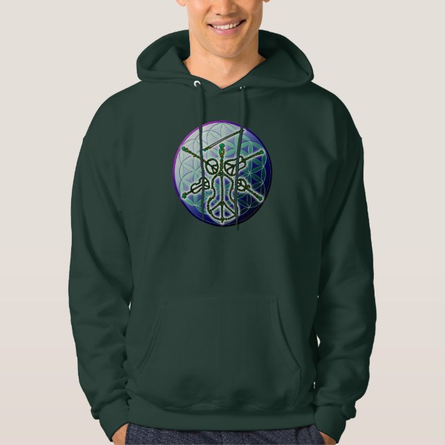 Celtic blågräsfred cirklar hoody sweatshirt (Framsida)