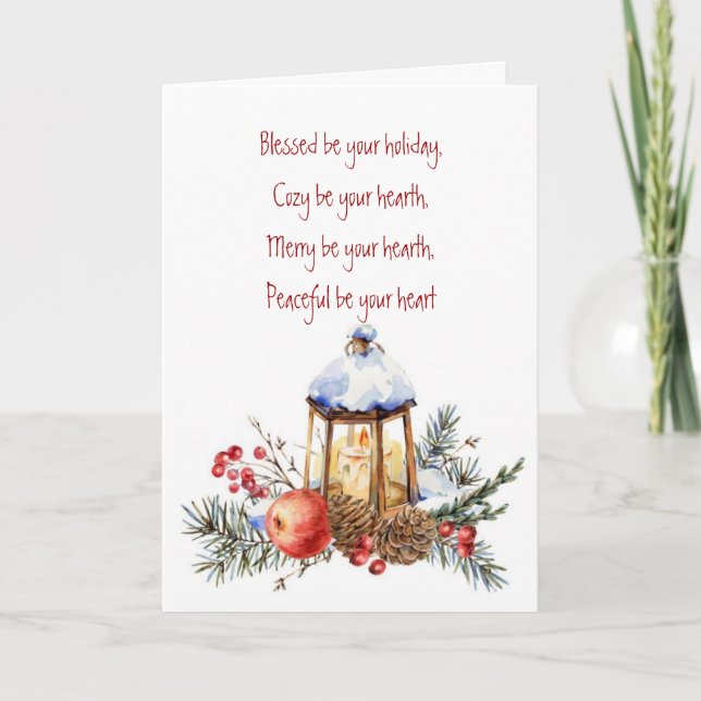 Celtic Blessings Christmas for Anyone Holiday Card Helgkort (Framsida)