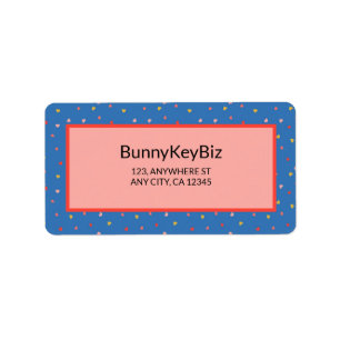 Celtic Blue Mini Hearts Business Company Adress Adressetikett