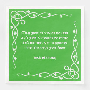 Celtic Braid - White and Grönt Irish Bluting #4 Pappersservett