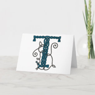Celtic Brev T monogramkort Anteckningskort